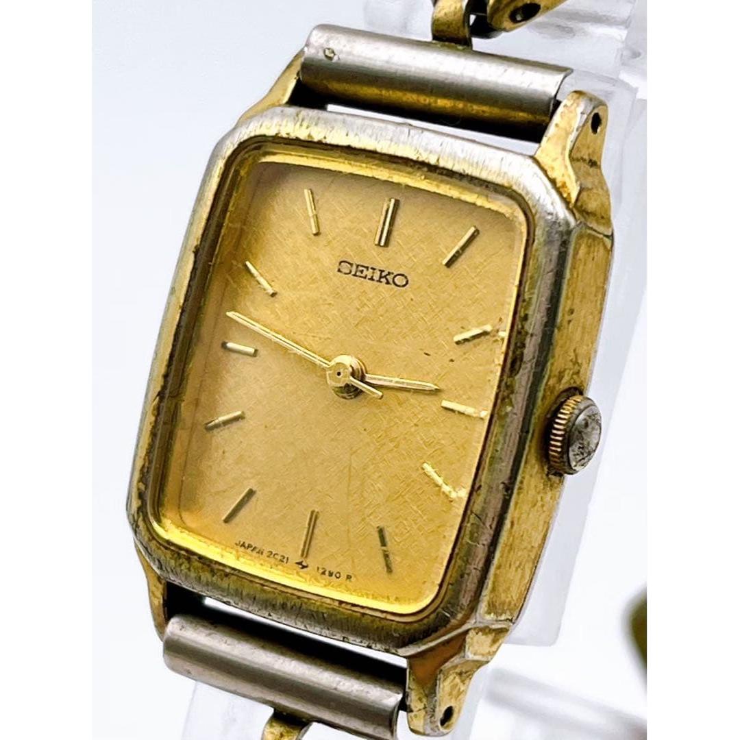 Used SEIKO Seiko watch working item 2C21-5550 battery replaced gold