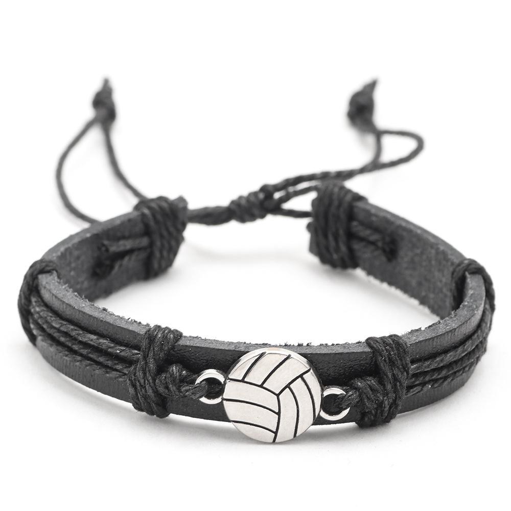 Leather Bracelet Basketball Baseball Football Softball Sports Leather Bracelet