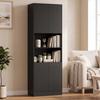 170 cm Tall Kitchen Cupboard Soft-Close Hinges Black Wood Effect