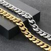 Men's Hip Hop Stainless Steel Cuban Link Bracelets Classic 16MM Width Vacuum Plated Chunky Chain Bracelet for Man Never Fade