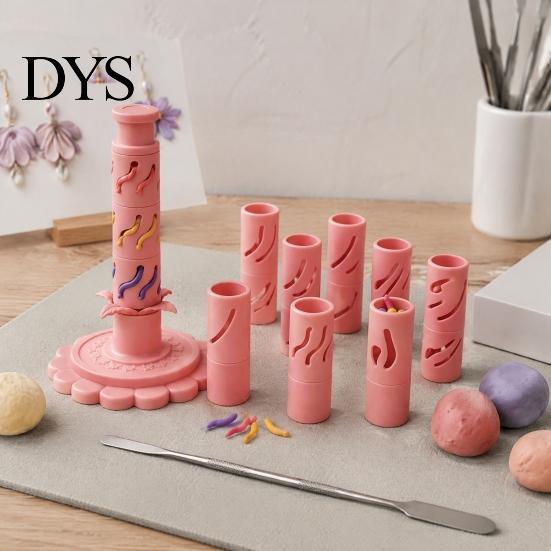 Polymer Clay Accessories Modular Flower Maker, Shaper with 9 Shaping Sculpting Tools for Scrapbooking Sleeves, Reusable Layered Press Projects,