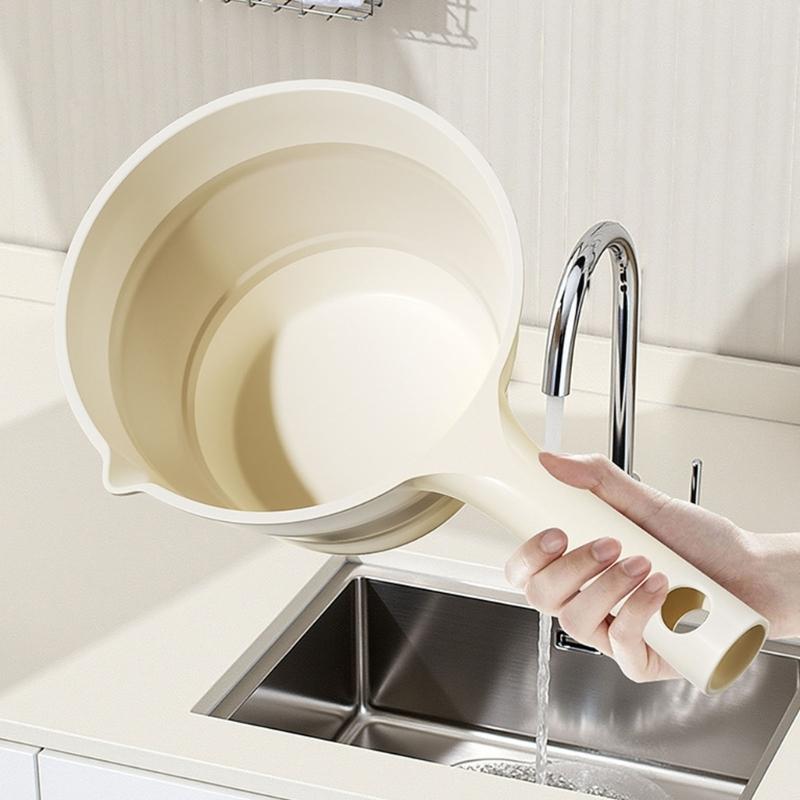 Multipurpose Foldable Water Bucket And Scoops Ladle High Strength PP Construction Easy To Store Outdoor Indoor Use