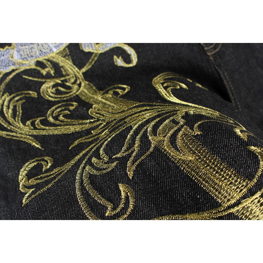 European and American Embroidered Hip-hop Jeans Men's Trend HIPHOP Street Dance Casual Loose Plus Fat Plus Size Skateboard Pants 30-46