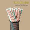 100 Biodegradable Striped Paper Straws - Colorful Drink Party Decorations