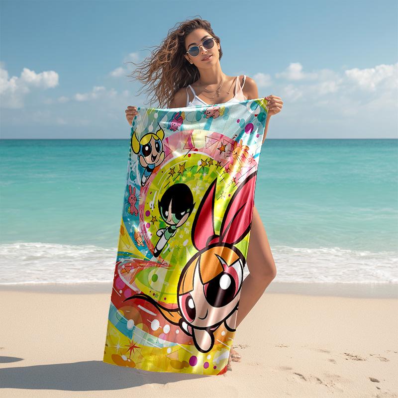 1pc Powerpuff Girls Adventure Microfiber Beach Towels Quick Dry Towel Sand Beach Towels Pool for Travel Swim Pool. S072101189