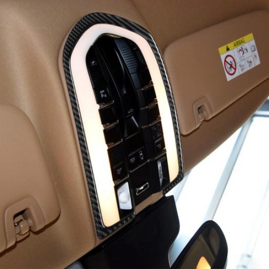 Carbon Fiber Front Reading Light Frame Trim Cover For Porsche Panamera 2010-2016