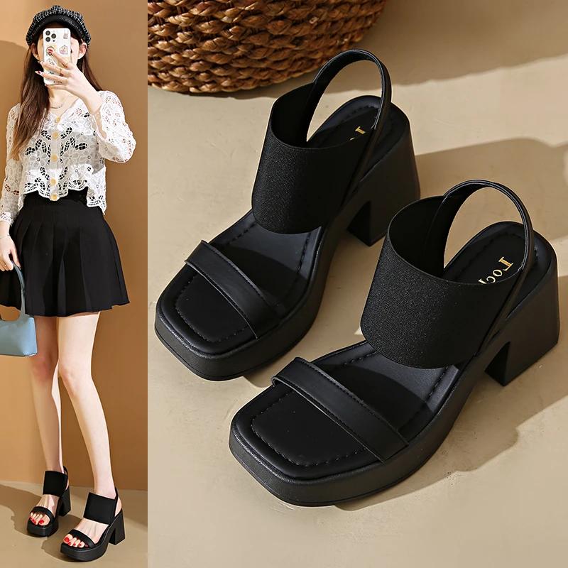 

Мода 2025 Летние сандалии Женские танкетки Платформа Конопляная обувь Конфетный цвет Повседневные Девушки Слипоны Ремешок Крест Девушки Большой размер 35 чёрный