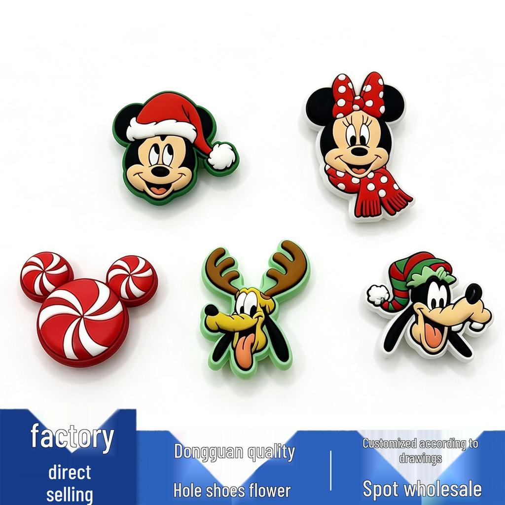 New Mickey Mouse Flower Charms for Crocs – Cute & Versatile PVC Shoe Accessories