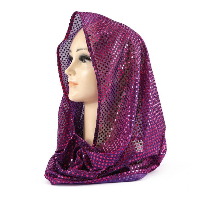 Stylish Muslims Headscarf Embellished With Sparkling Sequins Lightweight And Comfortable Headwear For Daily Wear