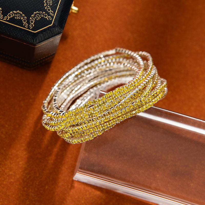 

Women s diamond-encrusted elastic bracelet Color zircon multi-layer winding bracelet Light luxury simple fashion bracelet