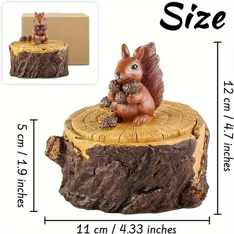 Animal Cartoon Squirrel, Hedgehog, Owl Animal Ashtray, Peeling Tree Stump Ashtray Suitable For Home, Office And Hotel Decoration