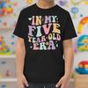 In My Five Year Old Era Jersey T-shirt, 5th Birthday Gift, Fifth Birthday Tee