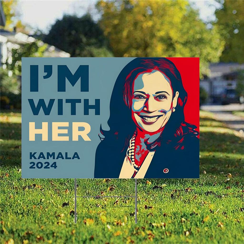 2024 H-Kazıklı Bahçe İşaretleri - Çift Taraflı 18x12 İnç, Plakalar İşaretler İçin Oylandı Tetikleyici İşaretler Dekorasyon Açık Bahçe