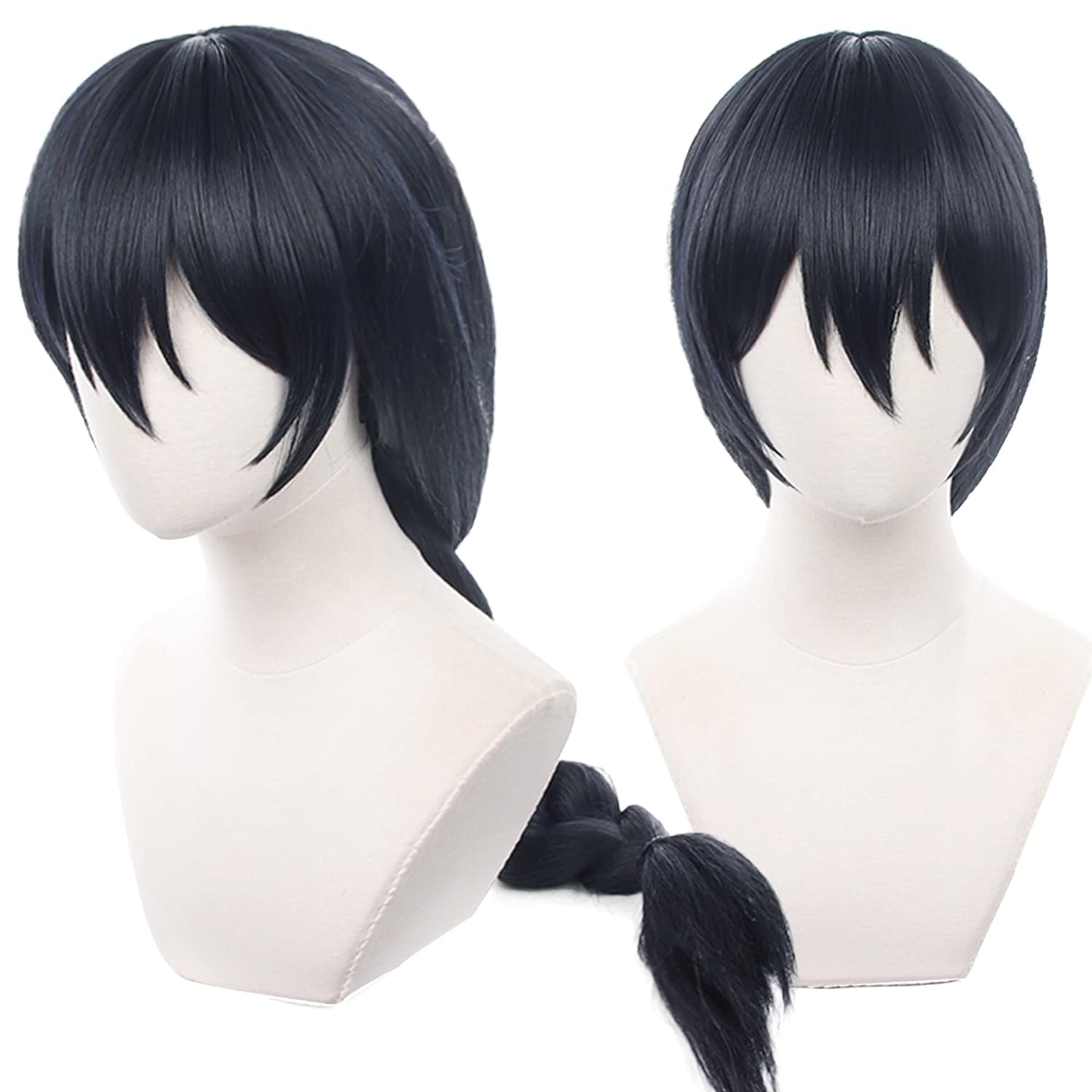 Jujutsu Kaisen Cosplay Amanai Riko perruque Anime Cheveux longs et noirs en tresse Perruque Cosplay pour Halloween One Size noir