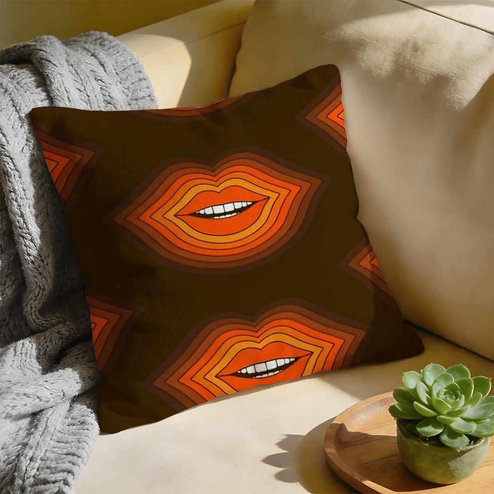 Cushion Cover  Washed Linen  Soft Breathable Decorative Case For Sofa Home Rainbow Series Geometric Print Pillow cover
