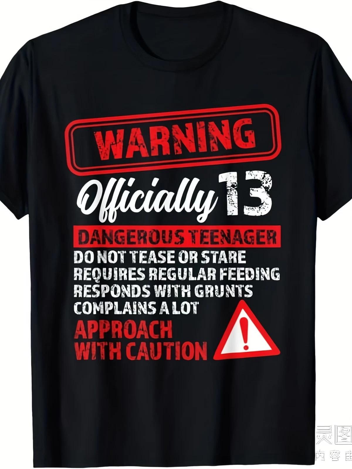 Official 13th Birthday T-Shirt for Boys & Girls - Funny Teen Dangerous Age 13 Gi XS