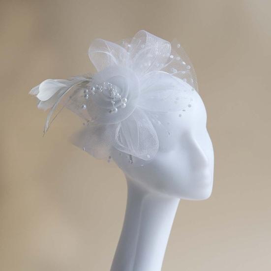 Girls Hoop Bridal Elastic Design Feather Hair Floral Hairpin Flower Headdress