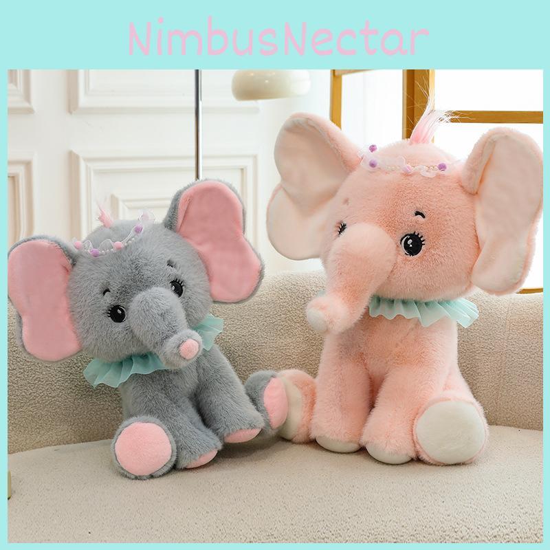 Cute Elephant Plush Toy With Pp Cotton Filling Soft Short Fur For Girls Gift