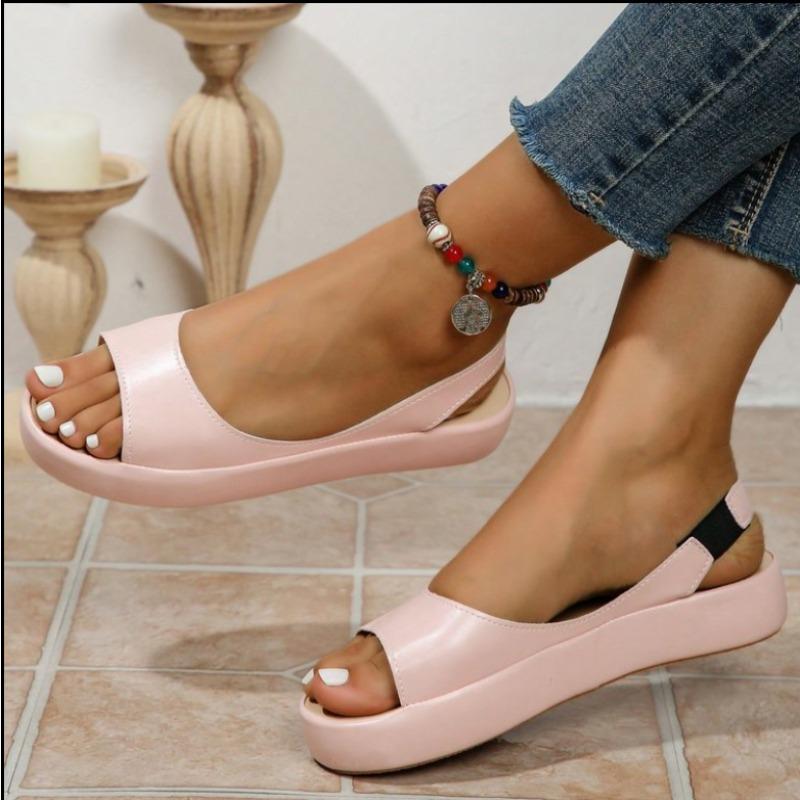 Fashion Women's Sandals  Peep Toe   Elegant Flat Shoes 2025  Ballet Flats Plus Size 42 43 Shoes Woman Orange White