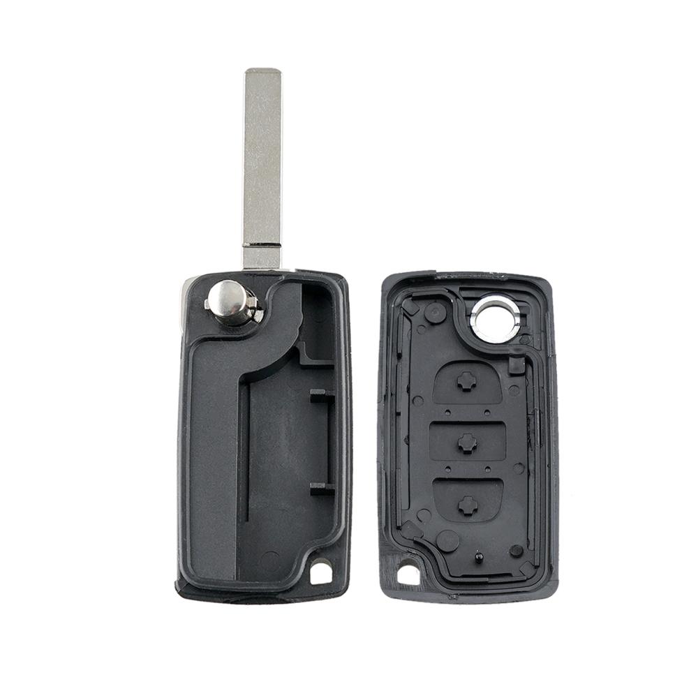 3 Düğme Giriş Yedek Çevirme Katlanır Kesilmemiş Araba Anahtarı Kabuk Citroen C2 C3 C4 C5 C6 için Fit