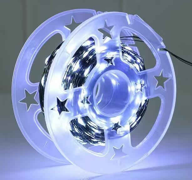 Remote Controlled Copper Wire Star Lights: Green Garland & Christmas Tree Decoration