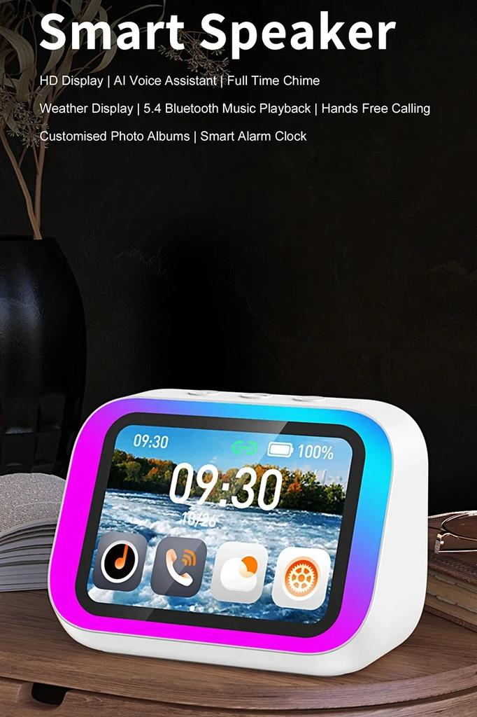 Bluetooth Smart Alarm Clock Speaker with Weather Display Night Light Music Player Storyteller Photo Frame APP Control Perfect