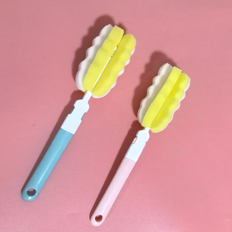 Long Handle Rotating Brush for Cleaning Glasses, Bottles, Teacups, and Baby Bottles