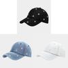 Embroidered Daisy Flower Denim Baseball Hat With Sunshade For Casual Day Out