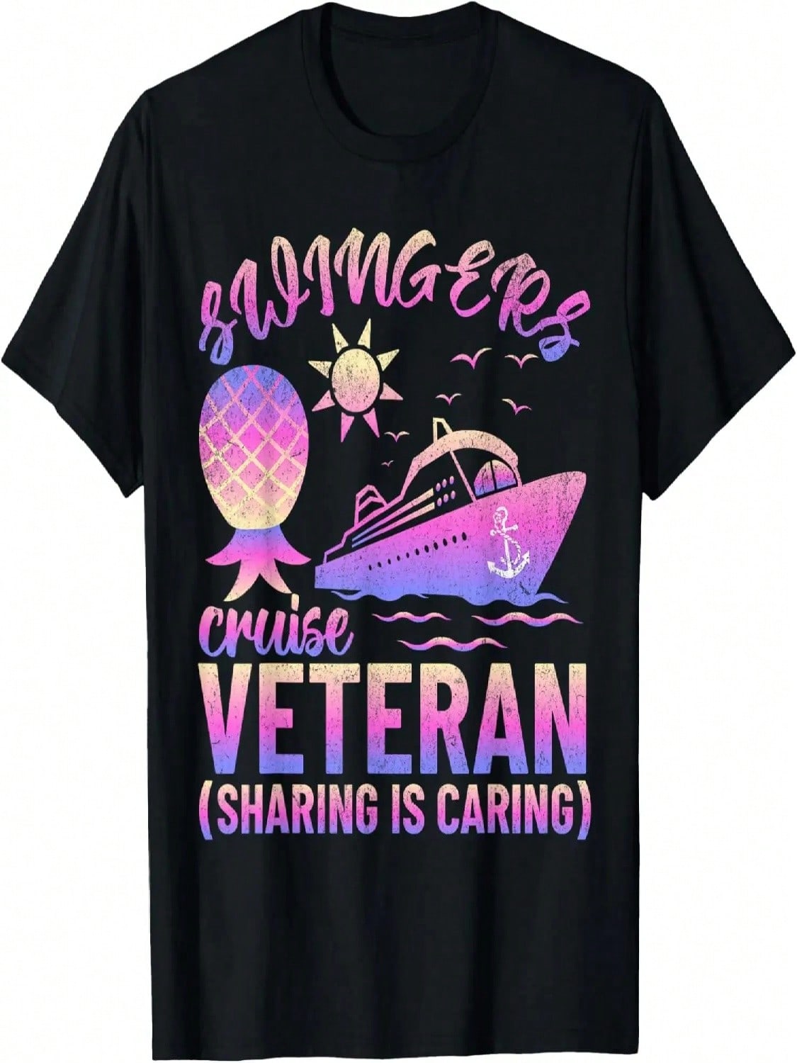 Adult Cruise Veteran Funny Sharing Is Caring T-Shirt S