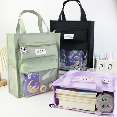 Bolso de Mano Portafolios Portátil Bolso Tote de Gran Capacidad Simple para Estudiantes Entrenamiento para Llevar Libros Bolsas de Almacenamiento de Papelería Bolsa para Tutorías