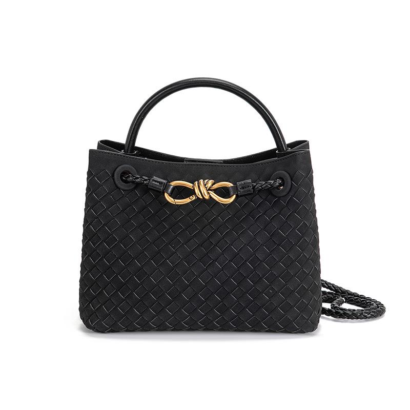 Woven Metal Rope Buckle Multi-Use Tote: Large Capacity Handbag & Crossbody Bag