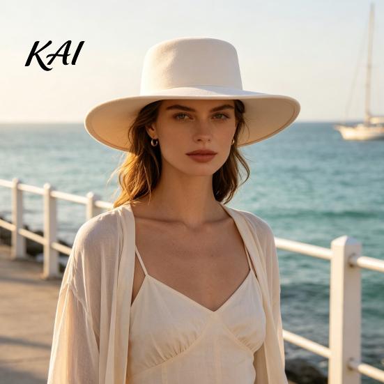 Retro Styl Doplněk k šatům Plochý klobouk Fedora, Klobouk Derby ze směsi vlny, Univerzální formální pokrývka hlavy Jazz, Široký okraj Plstěný klobouk pro ženy, Akce &