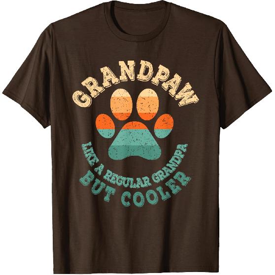 Grandpaw Dog Grandpa Grandfather Funny Grand Paw Retro Men T-Shirt