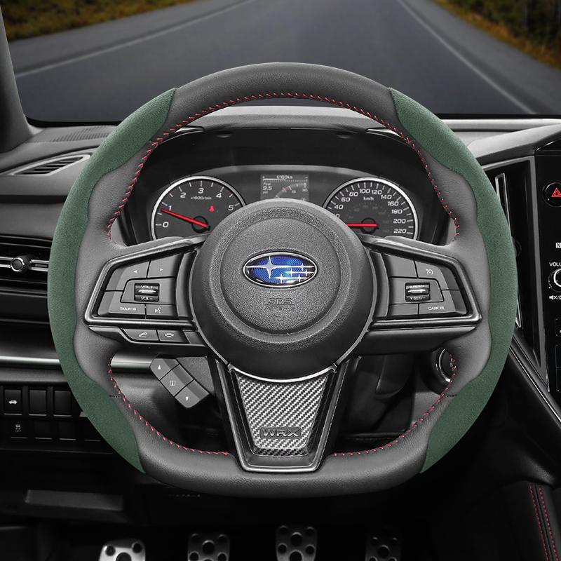 vcxja9 Suitable for Subaru Anti-Slip Buckle Segmented Suede Steering Wheel Cover Suitable for Forester Sh 2009 Impreza Legacy 2014 Levorg Xv 