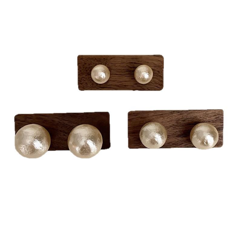 2025 Retro Niche Design Cotton Pearl Earrings for Women - Elegant Spring & Autumn Jewelry