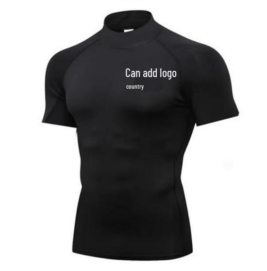 Men's Quick Dry High Neck Short Sleeve Athletic Top