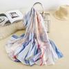 Classic versatile silk scarf women's spring and autumn summer thin mulberry silk scarf long beige plaid shawl dual-purpose
