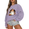 Women's Casual Fashion Round Neck Long Sleeve Halloween Printed Sweatshirt