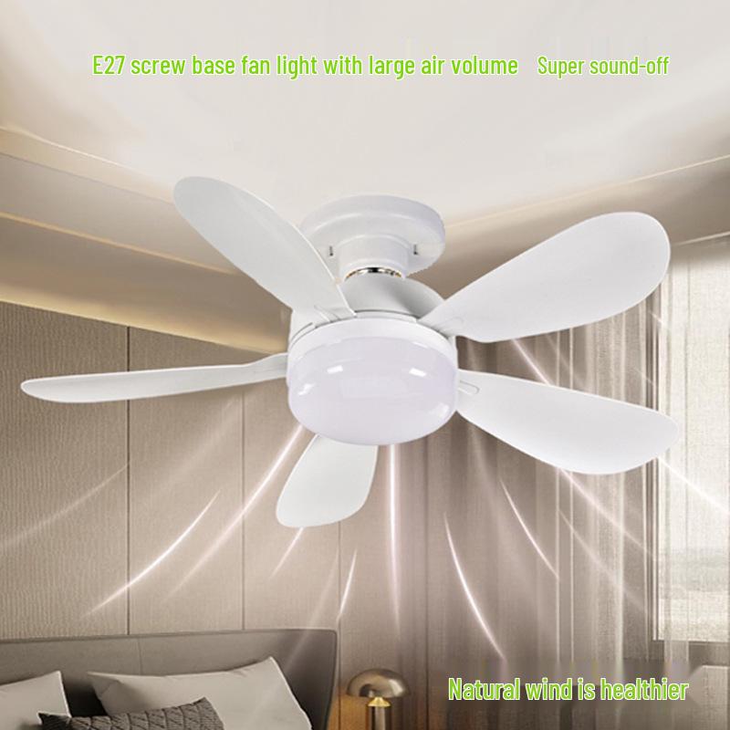 E Screw Five-Leaf Silent Fan Light for Living, Dining, and Bedroom