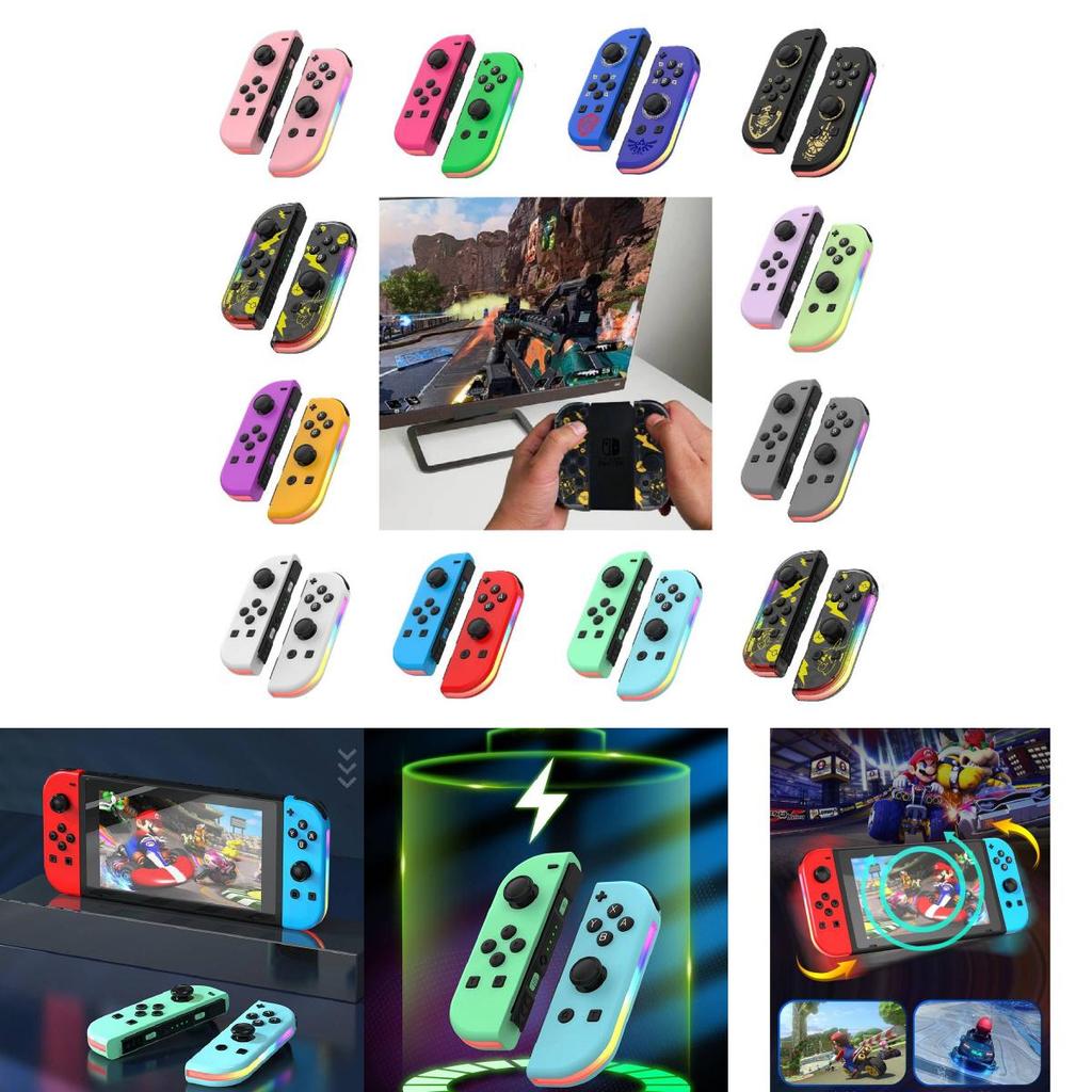 Colorful Rgb Light Switch Joycon Controller With Vibrant Vibration And Motion Sensitivity