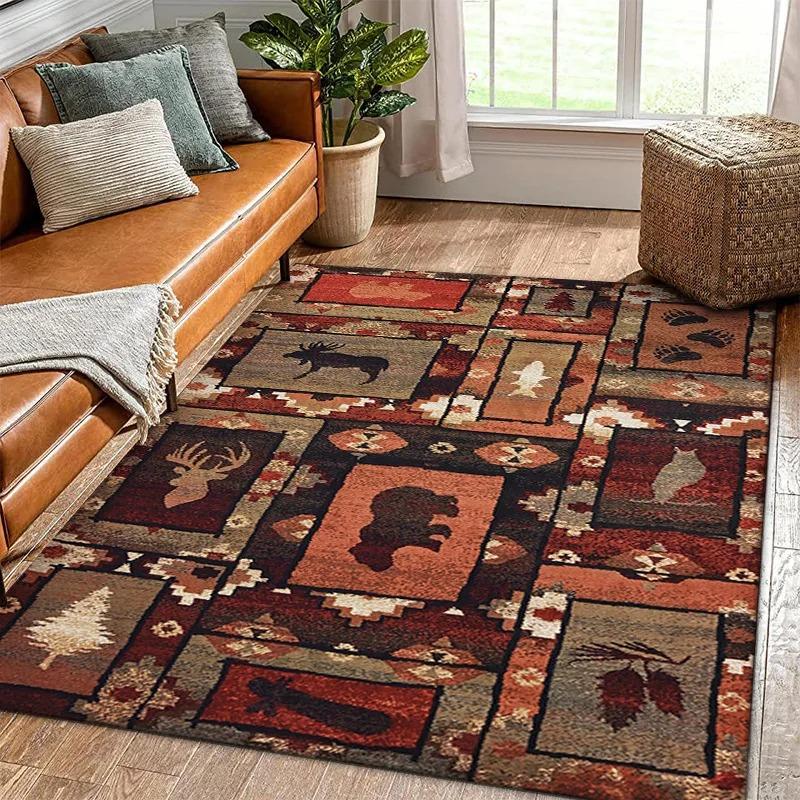 Moose Deer Carpet for Living Room Non-slip Dirt Resistant Sofa Table Large Area Rug Entrance Indoor Door Coffee Tables Mats