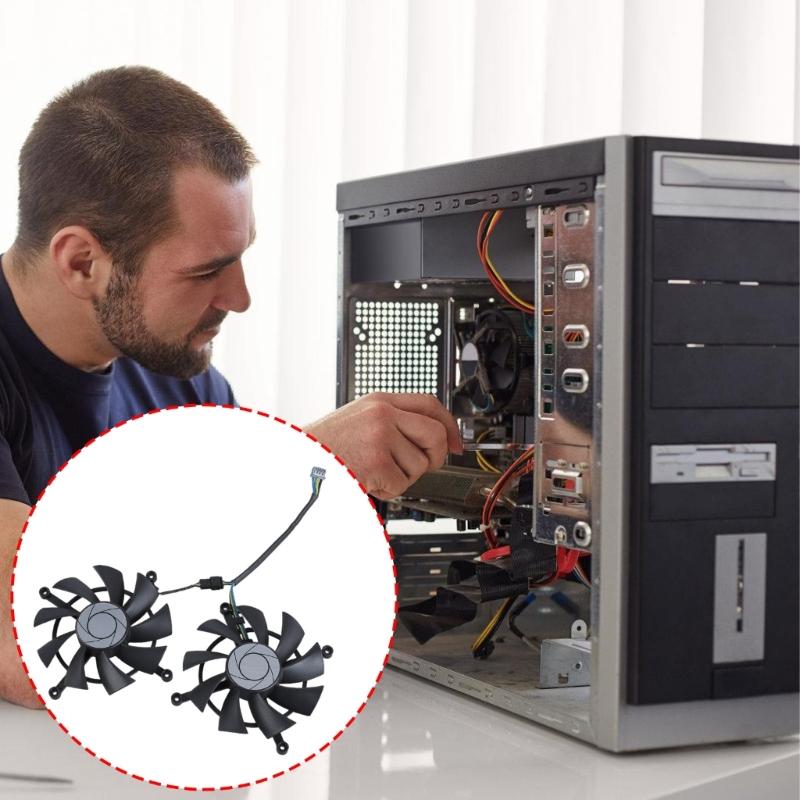 GPU Cooling Fan for RTX3060ti 3070 Twin Fan OC Machine Enhances Heat Management in Desktop Computers