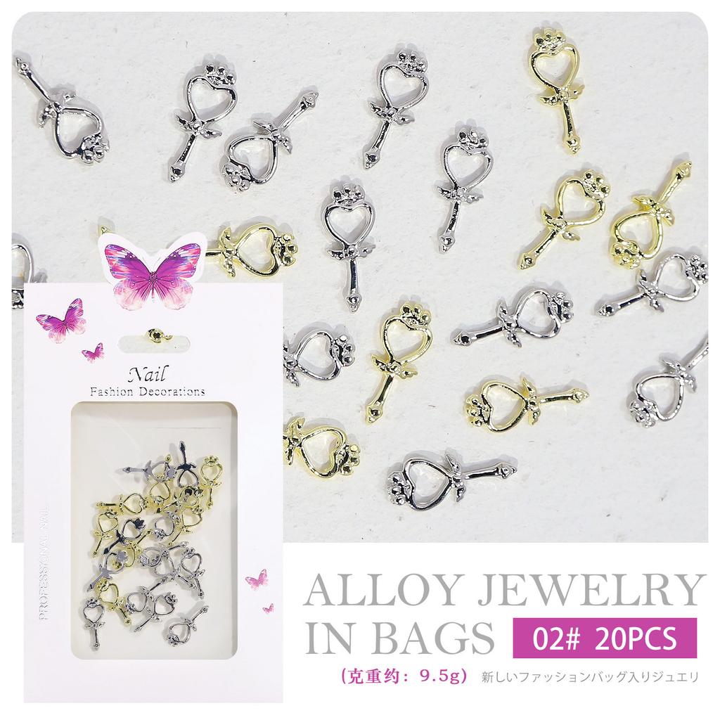 Nail Art Japanese Nail Art Xiaoxiangfeng Love Bow Chain Alloy Nail Art Jewelry