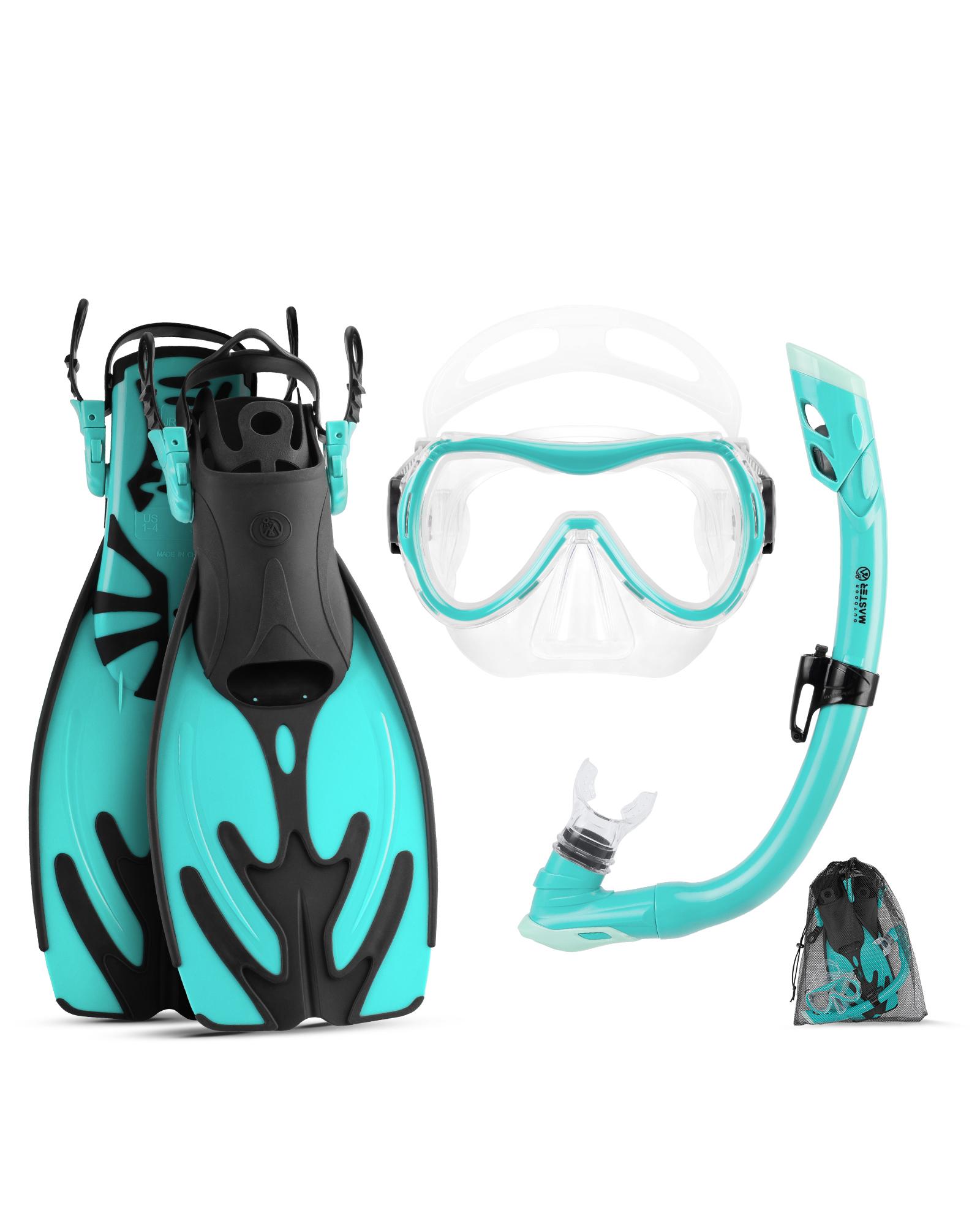 OutdoorMaster Kids Dry Top Snorkel Set