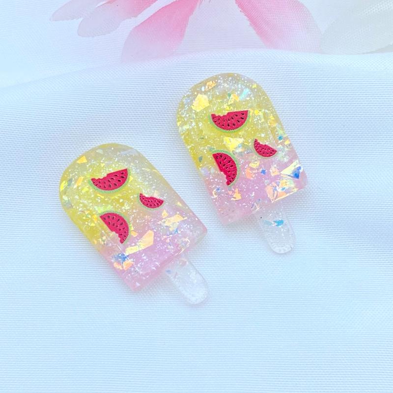10 Stück Neue Süße Gemischte Glänzende Fruchteis Flache Rückseite Harz Cabochons Scrapbooking DIY Schmuck Basteln Dekoration Zubehör