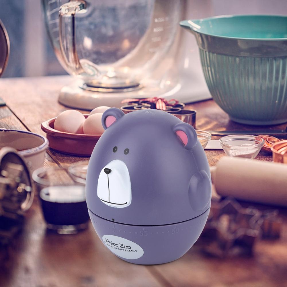 Portable Cute Cartoon Animal Bear Shape Kitchen Cooking Mechanical Timer Alarm