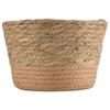 A84E-Straw Weaving Flower Plant Pot Wicker Basket Rattan Flowerpot Storage Basket Handmade Woven Planter Basket Durable M