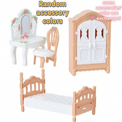 1:12 Miniaturmöbel-Set für Puppenhaus - Schlafzimmer, Wohnzimmer, Küche, Badezimmerzubehör - Perfektes Weihnachtsgeschenk