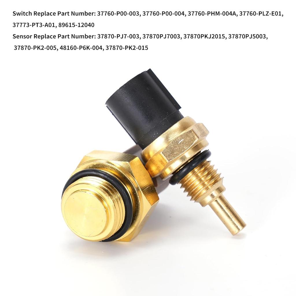 Rldym Engine Coolant Temperature Sensor Temp Sender Kit 37870-PJ7-003 37760-P00-003 for Honda Accord 1992-2002, Honda Civic 1992-2005