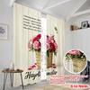 2pcs 2D Flat Printing Curtain Friday Flowers Happy Wishes Polyester Without Electricity 0 for Multipurpose Event Decoration